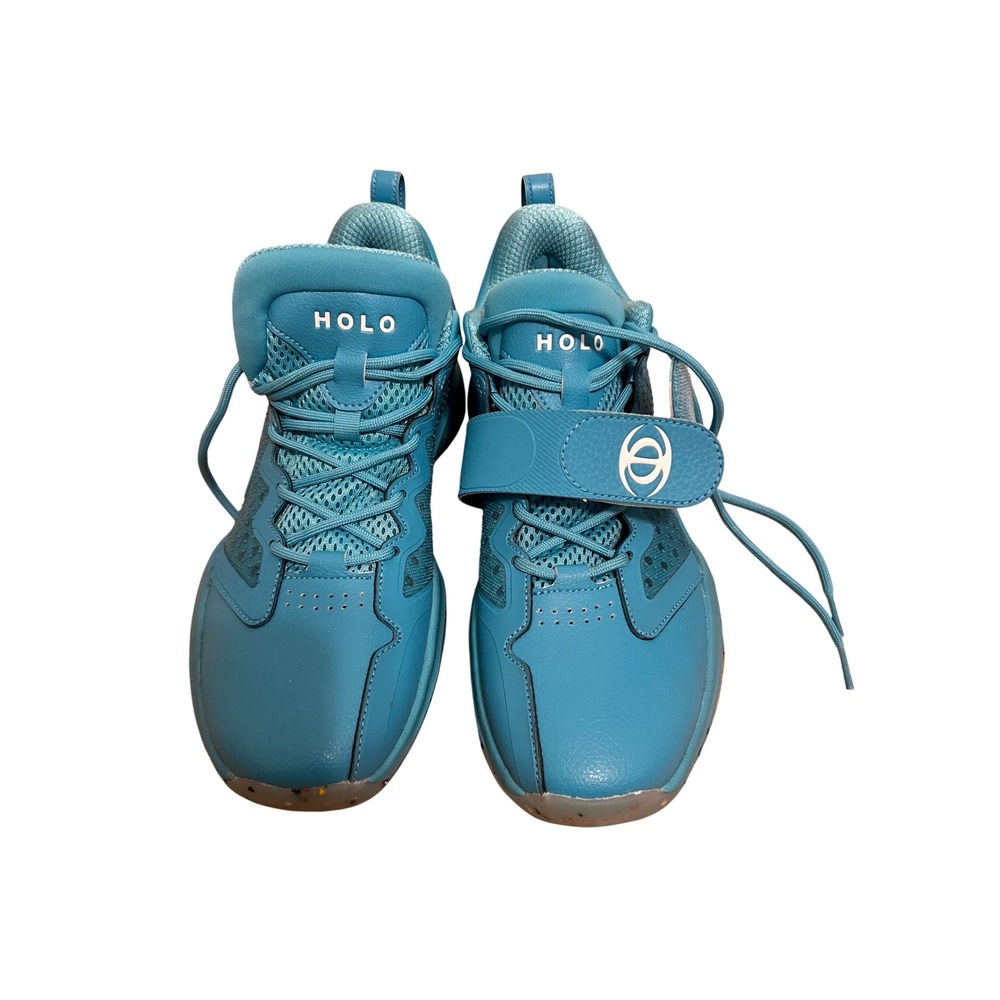 HOLO Footwear Basketball Sneakers Mens 8 Cyan Blue Midfoot Strap Athletic Shoes